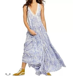 Free People Tiers for You Maxi in Cornflower Dress Size Large
